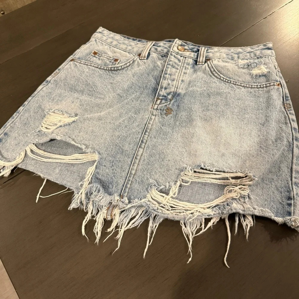 Ksubi Mini Moss Distressed Denim Skirt - Picture 7 of 13